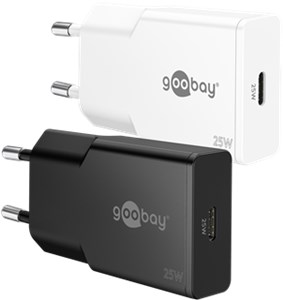 USB-C™ PD GaN Schnellladegerät Slim (25 W) schwarz USB-C™ PD GaN Schnellladegerät Slim (25 W) schwarz