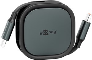 Chowany kabel USB-C™, 1 m, czarny;srebrny