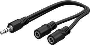 Adapter przewodu audio 3,5mm Y, 1x męski do 2x żeński stereo