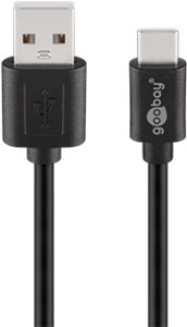 USB-C™-auf-USB-A-Kabel, 0,5 m, schwarz