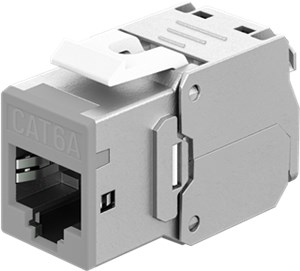 Modulo Keystone RJ45 CAT 6A, STP, Slim, grigio chiaro