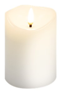 Świeca LED z prawdziwego wosku, biały, 7,5 x 10 cm