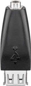 USB-A-auf-Klinke-Adapter, schwarz