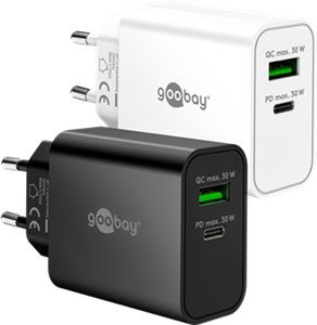 USB-C™ PD GaN Dual-Schnellladegerät (30 W) weiß