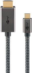 USB-C™-auf-HDMI™-Kabel, 1 m, schwarz;silber