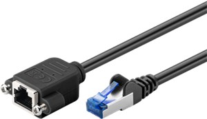 CAT 6A kabel przedłużającyS/FTP (PiMF), czarny