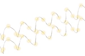 2 x łańcuch świetlny z 20 światłami na srebrnej lince, z wyłącznikiem czasowym