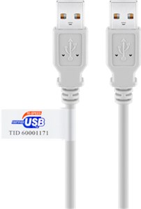 USB-A-Kabel, zertifiziert, 2 m, grau