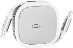 Chowany kabel USB-C™, 1 m, biały;srebrny