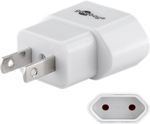 Adapter podróżny wtyczka europejska do USA/Japonii, biały