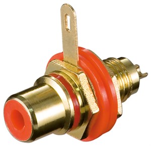 RCA żeńskie złącze z lutowanym połączeniem