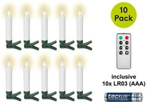 10 candele senza fili per l'albero di Natale a LED incl. 20x AAA (LR03)