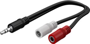 Adapter przewodu audio Y 3,5 mm, 1x męski 2x żeński mono