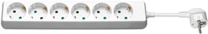 Listwa zasilająca z 6 gniazdami, 1,5m, biały