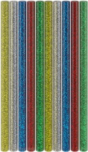 Tygle kleju na gorąco 11 mm, 5 kolorów brokatowych, 10 szt.