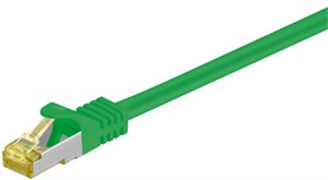 RJ45 kabel krosowy CAT 6A S/FTP (PiMF), 500 MHz, z CAT 7 kable surowym, Zielony, 0,25 m