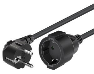 Przedłużacz ziemny, 2 m, czarny