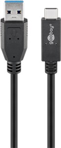 USB-C™-auf-USB-A-Kabel, 0,5 m, schwarz