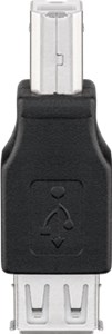 USB-A-auf-USB-B-Adapter, schwarz